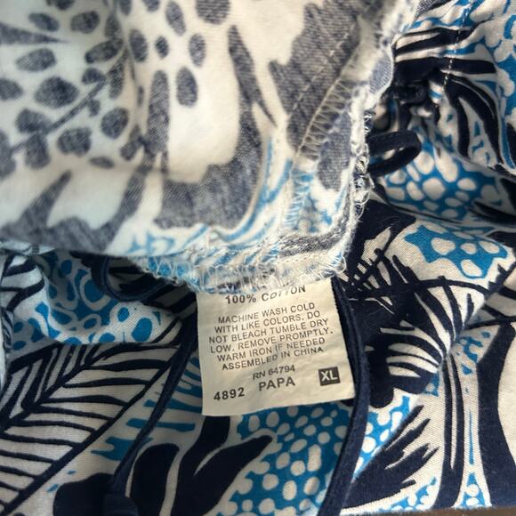 CLEARANCE Peaches Top Leopard Trim Short Elastic Sleeves & Neck Pockets Tie Back - Picture 10 of 10